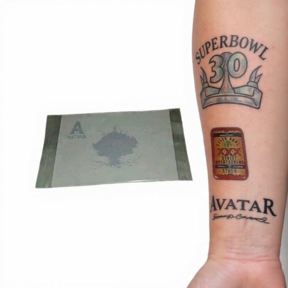 Avatar Temporary Tattoo & Super Bowl 30 Pin Bundle: Collectible Memorabilia